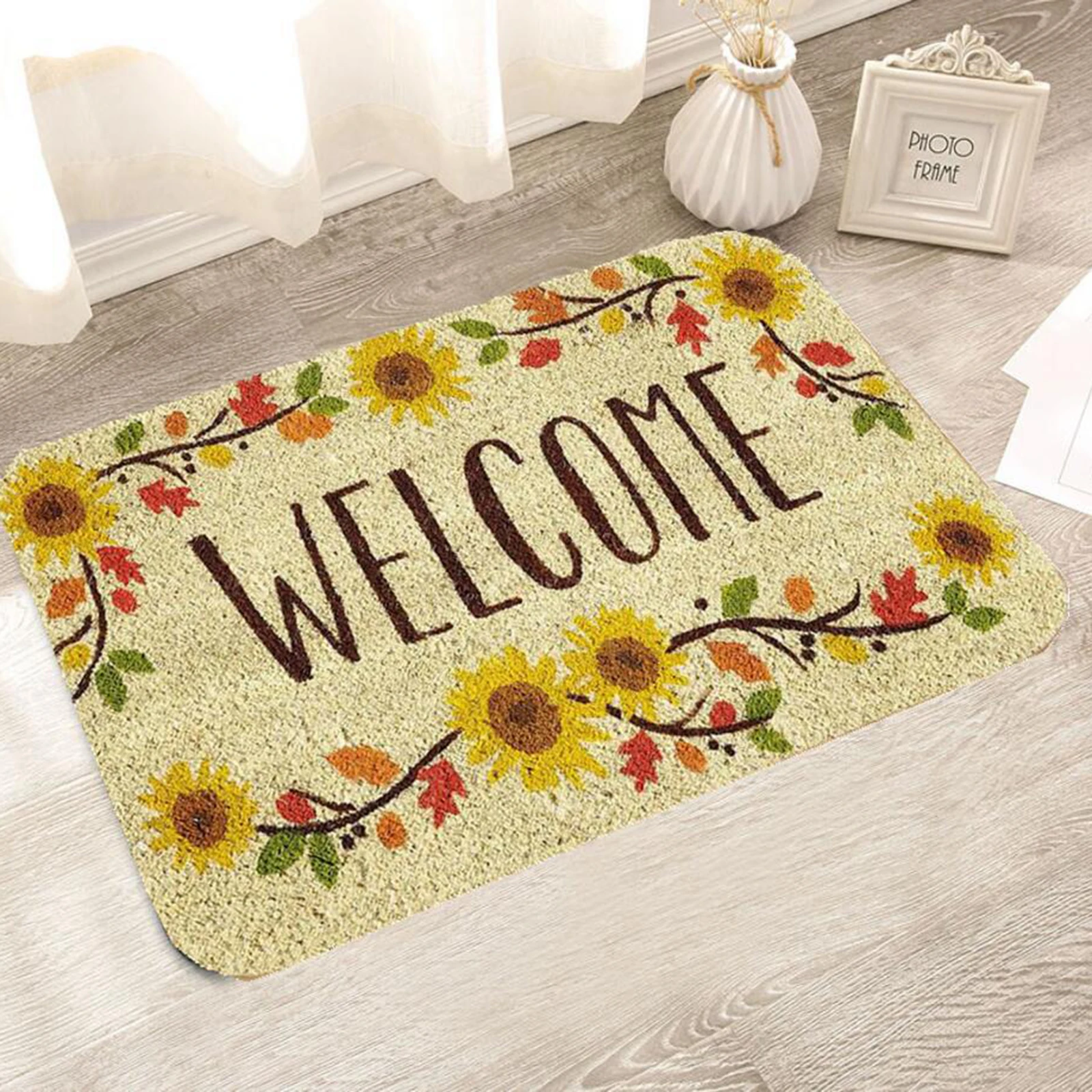 Front Door Welcome Mat Outdoor Rug 40x60cm Non  Indoor Polyester Front Entrance Doormat Easy Clean Non 