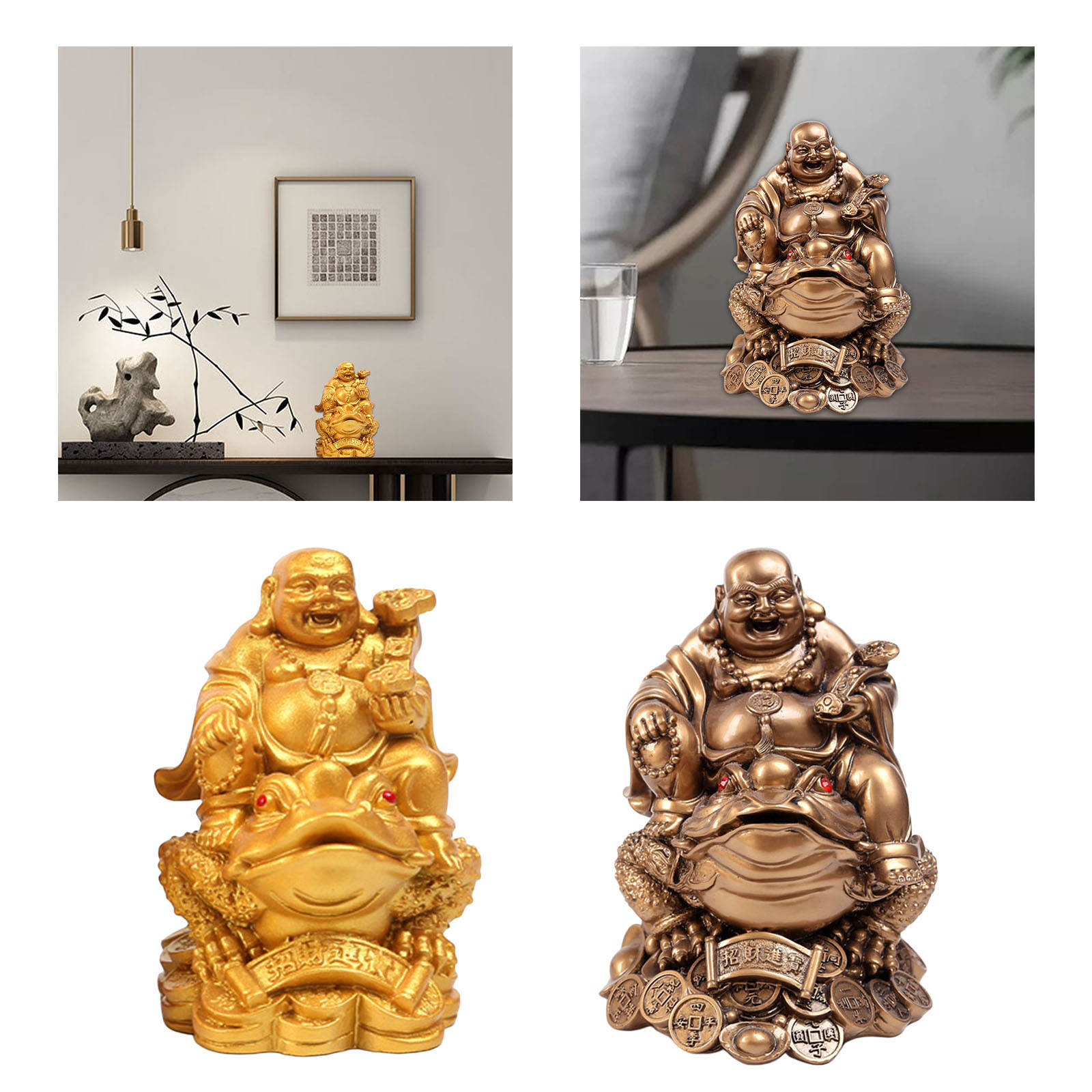 Laughing Buddha Wealth Lucky Feng Shui Ornament Figurine for Wedding Birthday Shop