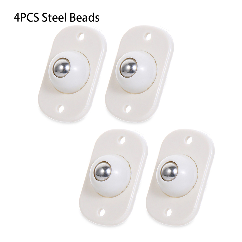 4 Pieces Storage Box Adhesive Pulley Wheels Trash Can Paste Wheels Steel Ball