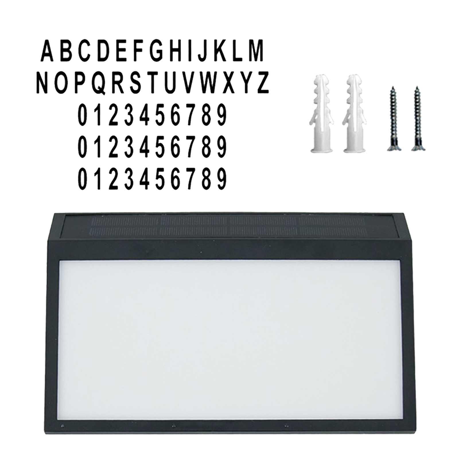 Durable Solar Address Sign Light Doorplate LED House Number 0-9 A-Z Tags