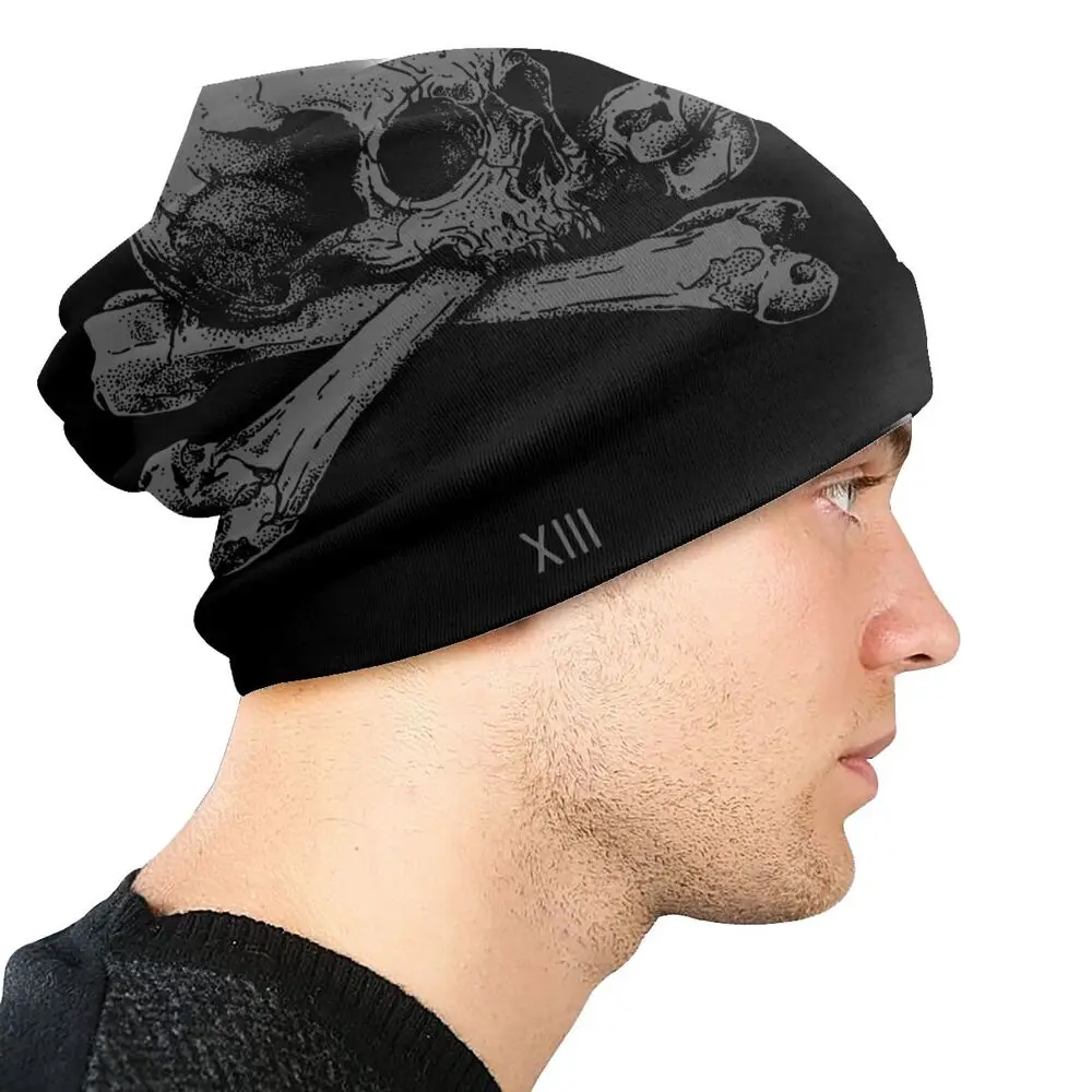 best beanie brands XIII Skull Skullies Beanies Hats Hip Hop Cool Autumn Winter Outdoor Unisex Men Women Cap Adult Warm Dual-use Bonnet Knit Hat men's skullies & beanies