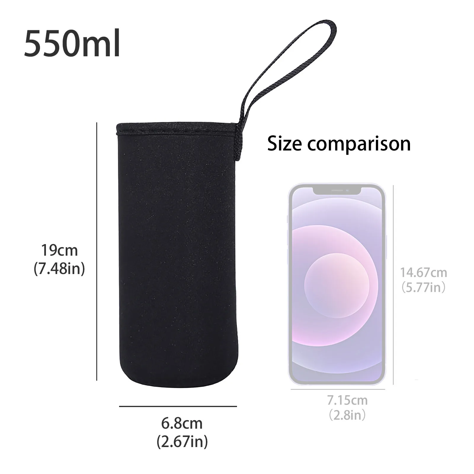 insulated drinking glasses Insulated Neoprene Water Bottle Sleeve With Rope Water Bottles Bag Cover Pouch Holder Bottle Insulator For 19x6.8cm gold rimmed drinking glasses