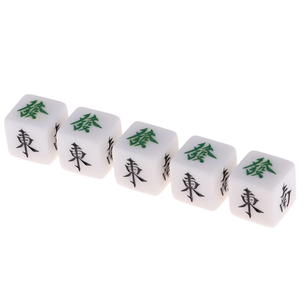 MagiDeal Board Game Mahjong Accessories Set of 5 Acrylic Dices Entertainment Games Accs Travel Entertainment Game Dices