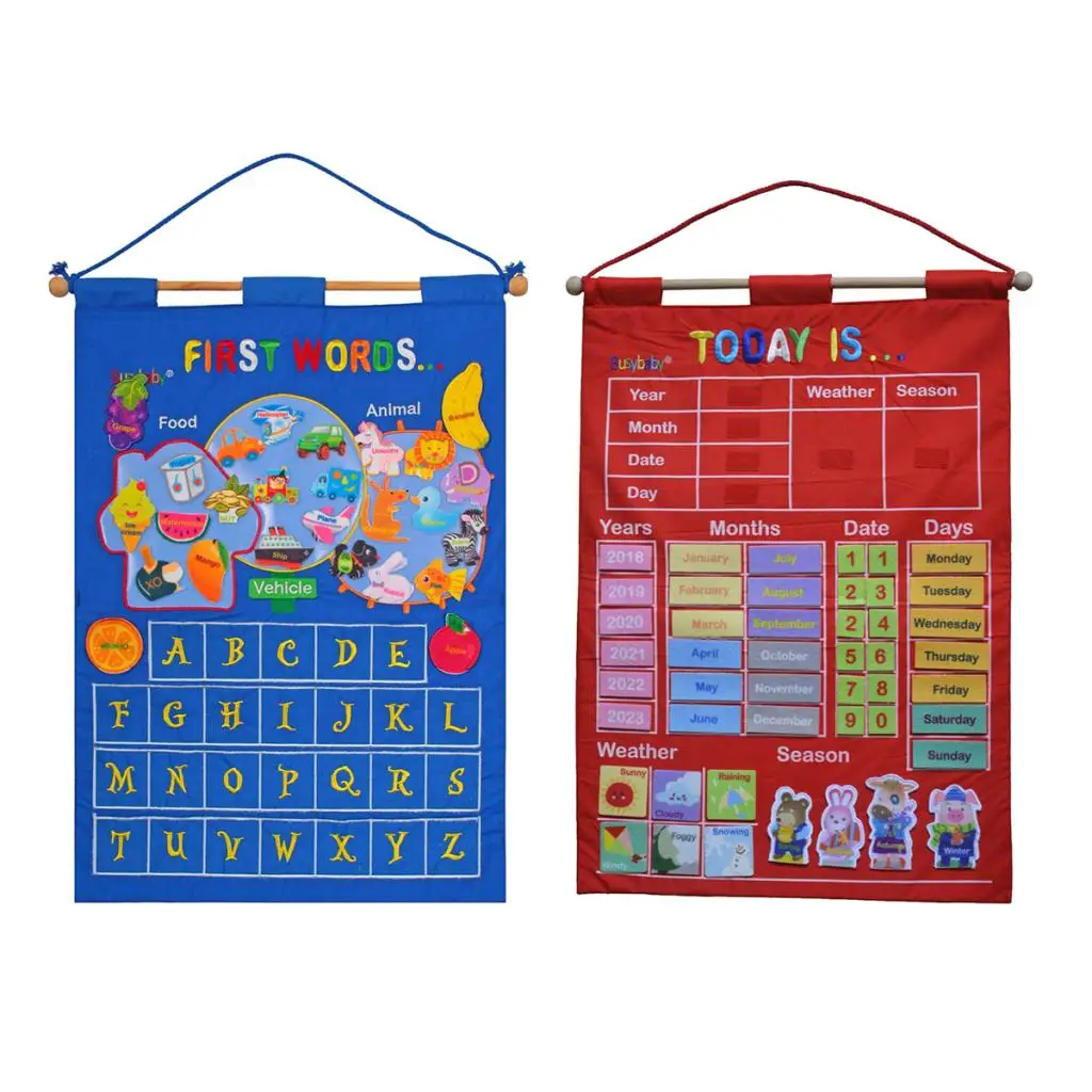 Wall Hanging Learning Calendar Chart Monthly Calendar For Kids Early Education