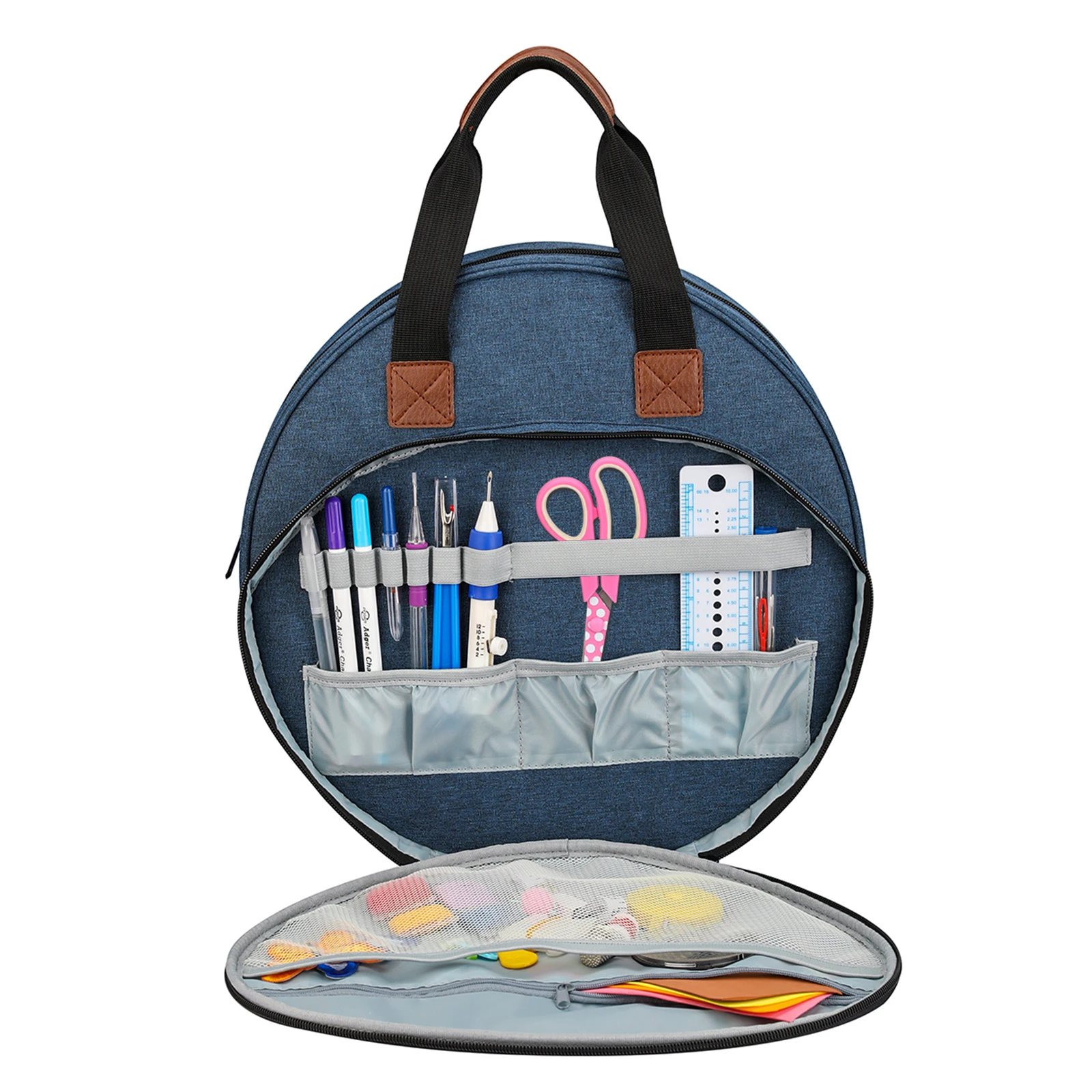 Embroidery Bag Portable Project Bag Storage Craft Organizers for Embroidery Hoops, Cross Stitch Supplies and Sewing Tools Kits
