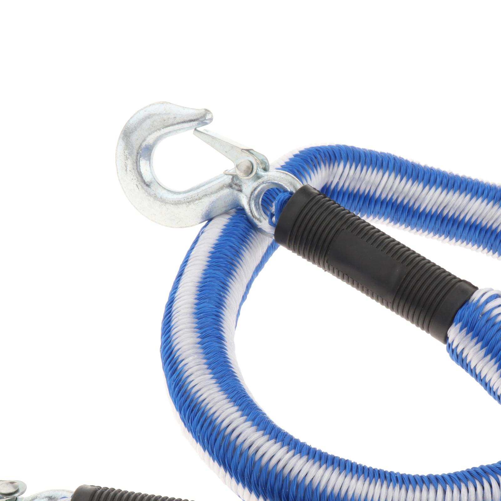 1 Ton 125x4cm Car Van Tow Cable Towing Pull Rope Strap Hooks Heavy Duty