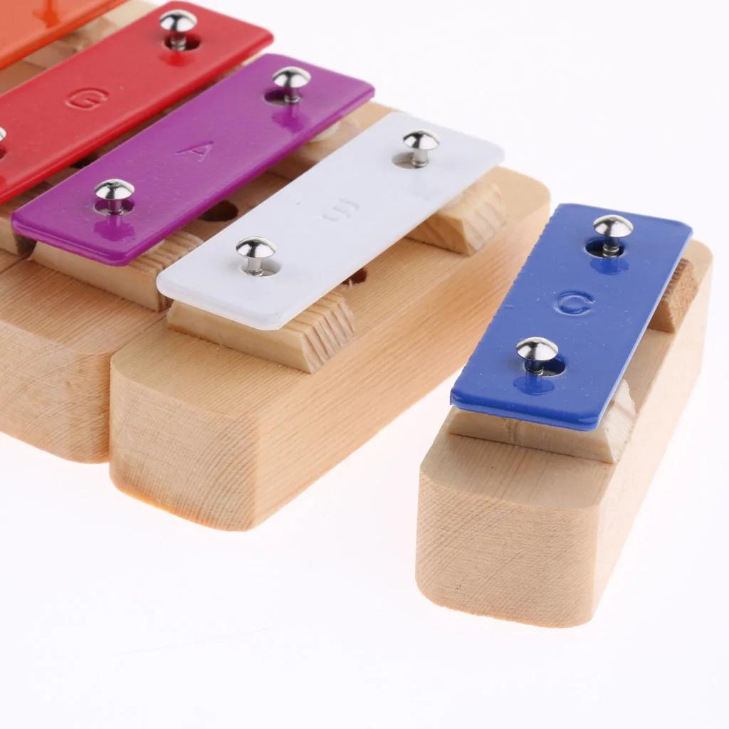 1 Set Kids Toys 8 Notes Xylophone Sound Brick Block with 2Pcs Mallets