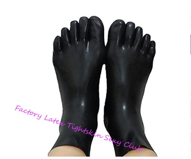 Unisex 5 Toes Latex Socks Short Ankle Fetish for Men Women Wear with Handmade Rubber Catsuit BodySuit Hood Color Black ,Red Unisex 5 Toes Latex Socks Short Ankle Fetish for Men Women Wear with Handmade Rubber Catsuit BodySuit Hood Color Black ,Red