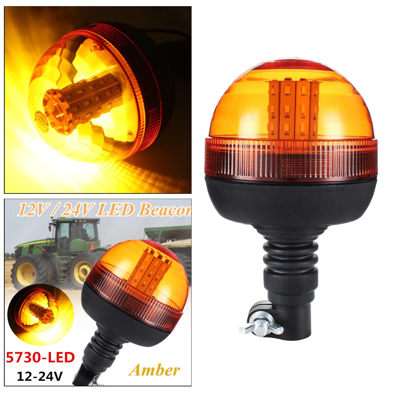 Amber Safety Flashing Warning Light Strobe Light Hazard Strobe Warning for Car Truck Roof Forklift Golf Carts Boat Bar