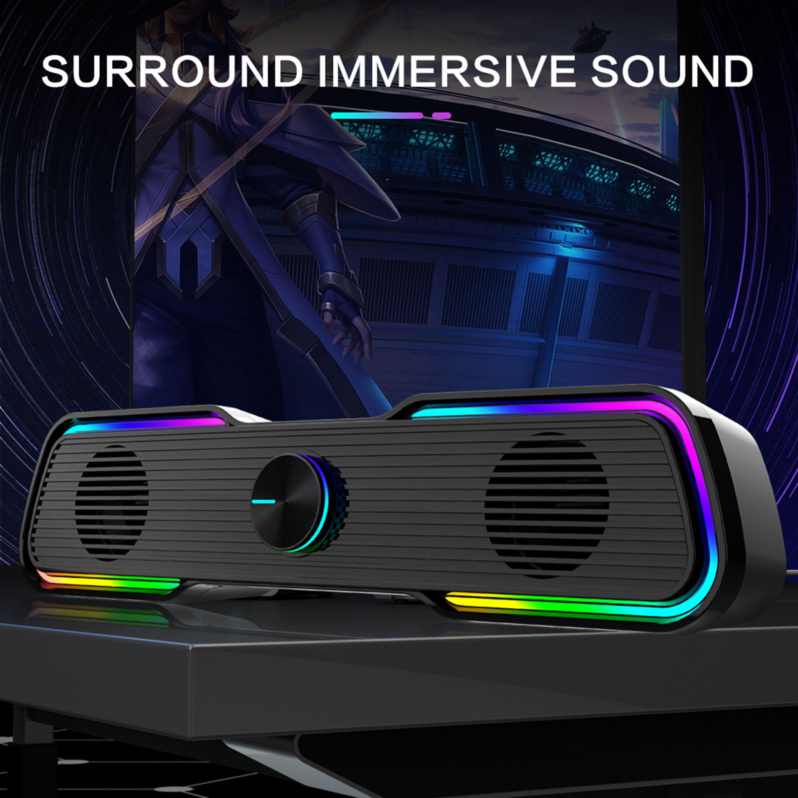 Speaker Hi-fi with Cable Volume Control Enhanced Sound Dual Channel Audio System Smart Sound Bar Gaming Speakers for Driver