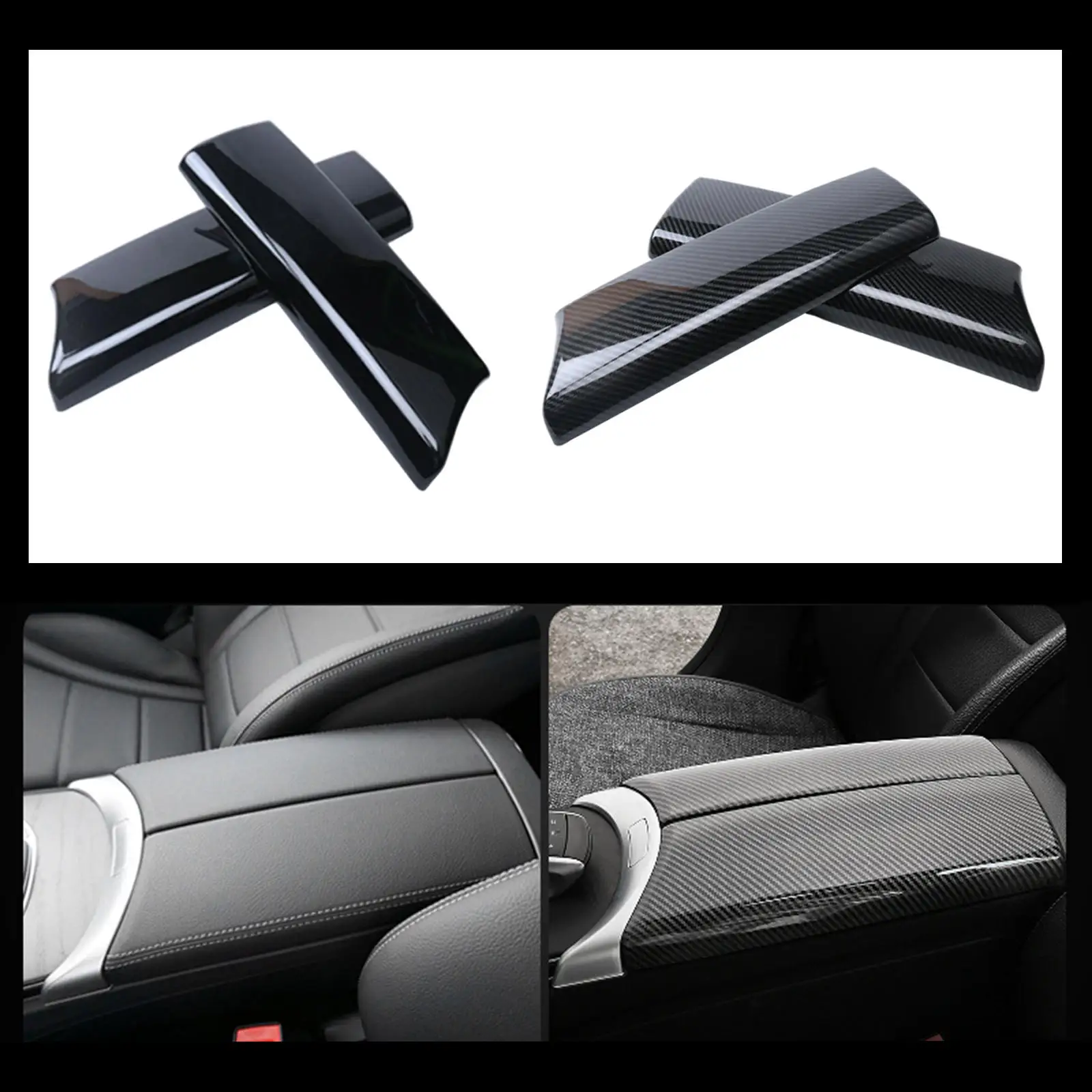ABS Center Armrest Strip Cover Storage Box Protective Cover Trim Casing for Mercedes C Class W205 GLC x253 2015-21 Stickers