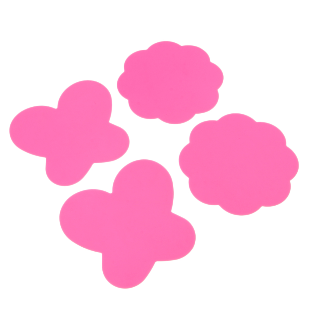 4x Silicone Paint Palette Mat Blossom Foldable Washable Nail Art Pad