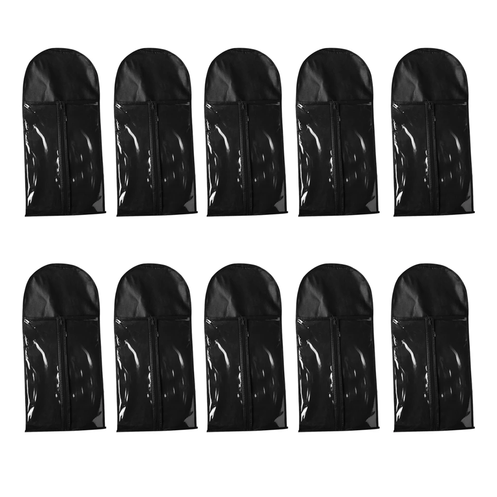 10 Pieces Professional Hair Extensions Wig Storage Bag Holder Case Dustproof Organizer Protect Wigs Pouch Black