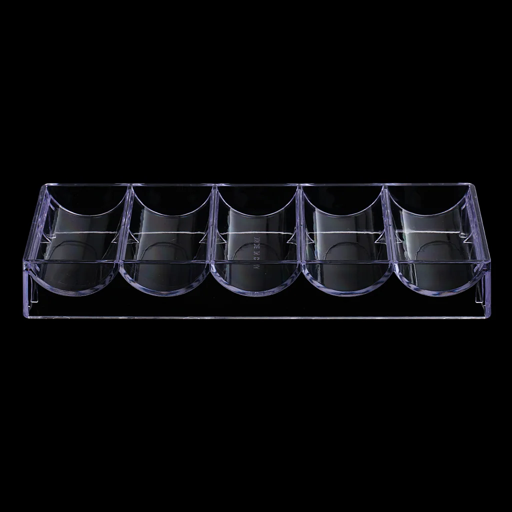 Casino Clear Plastic 100 Poker Chip Tray Stackable Holder Storage Tray