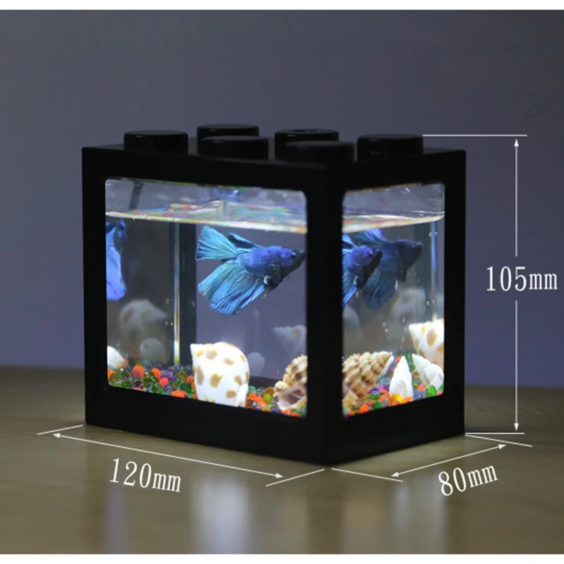 Tanio Mini akwaria akwarium LED Light Clear Ornament akwarium klocki do budowy sklep
