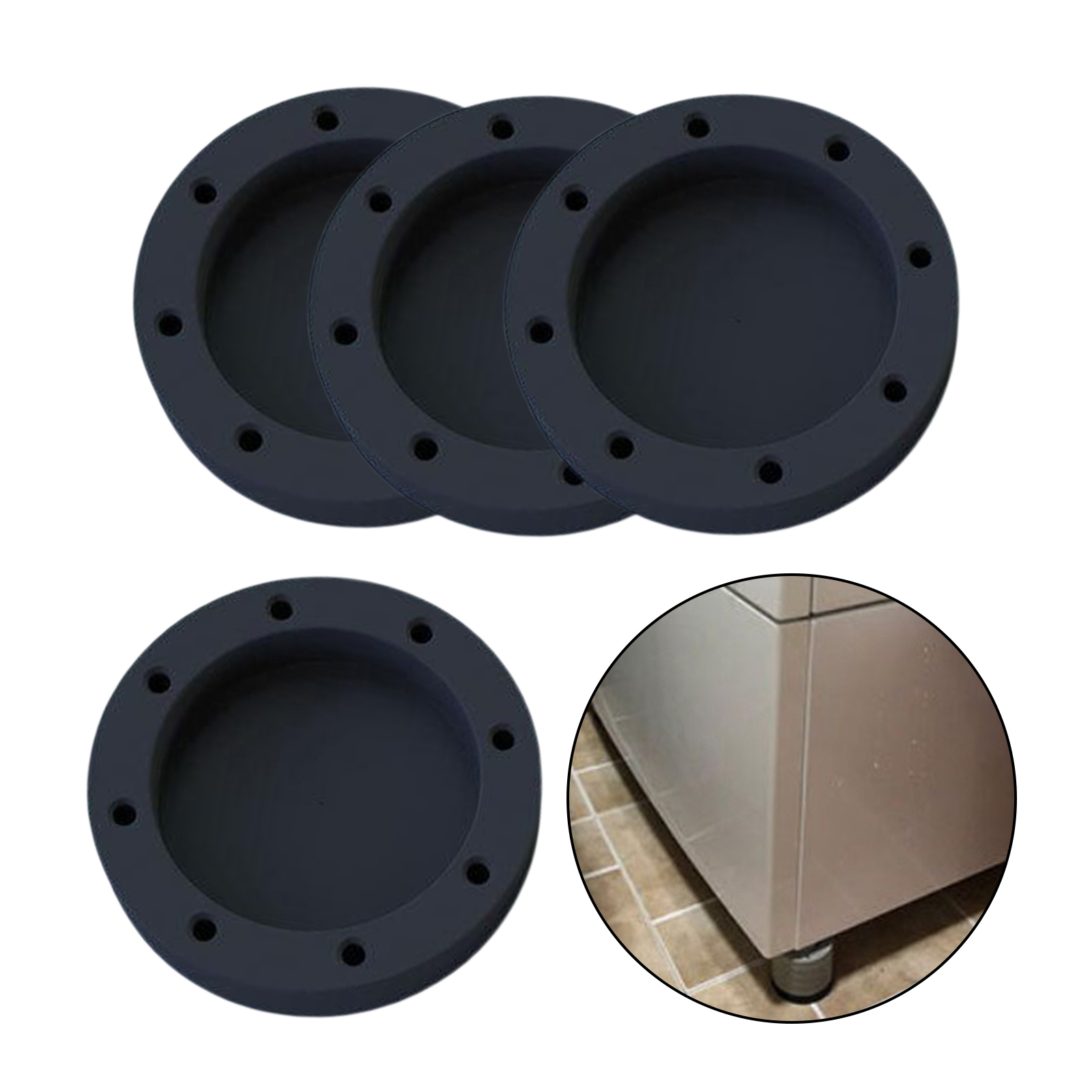 4 Pieces Anti Vibration Mat Shock Mute Pads for Washer & Dryer Refrigerators