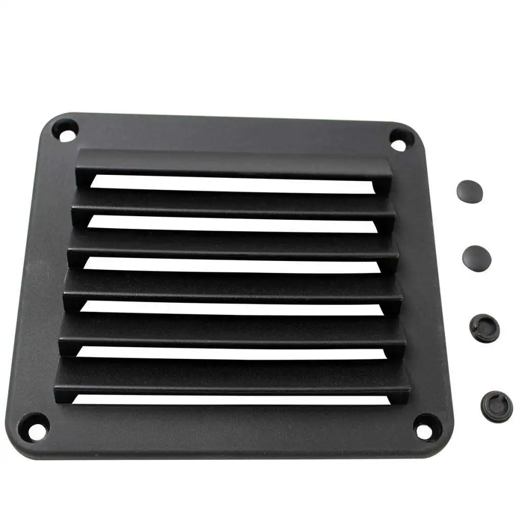 New Black ABS Louvered Plastic Vent 5-1/2` X 4-7/8` for Boat Injection-molded ABS plastic White plastic vent