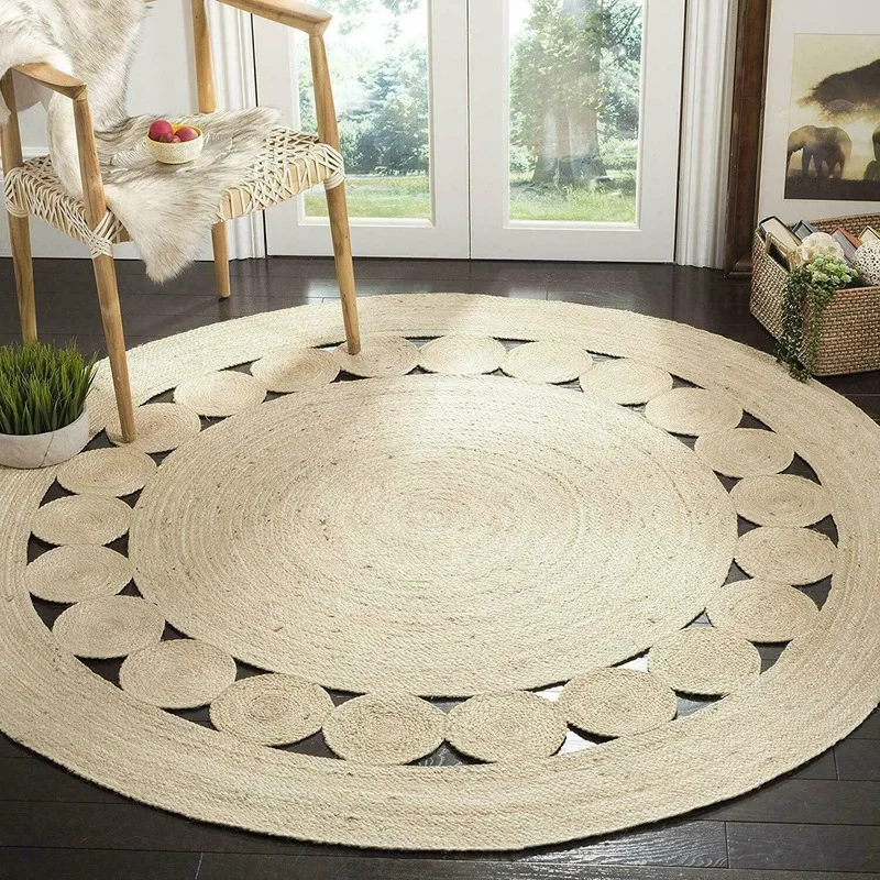 Teppich 100% Natürliche Jute Geflochten Stil Handmade Bereich Läufer Heim Dekor 