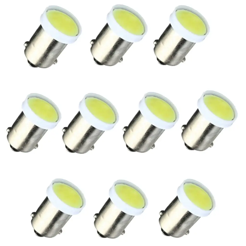 Pack of 10 Aluminum BA9S COB LED Car  Reading/License Plate Light Side Wedge Bulbs