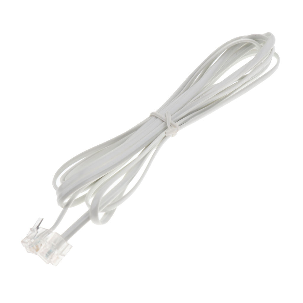 RJ11 Telephone Line Cord Cable, High-speed Internet Modem Cable 6P2C (10 Feet )