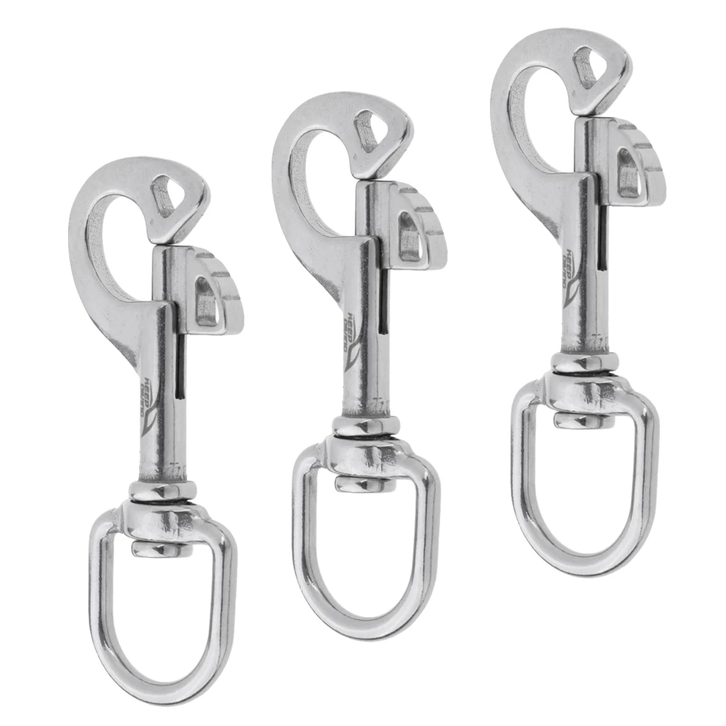 3pcs Eye Bolt Snap Scuba Single End Snap Hook Clip Diving Hook for Pet Luggage Torch Keychain Holder Tool