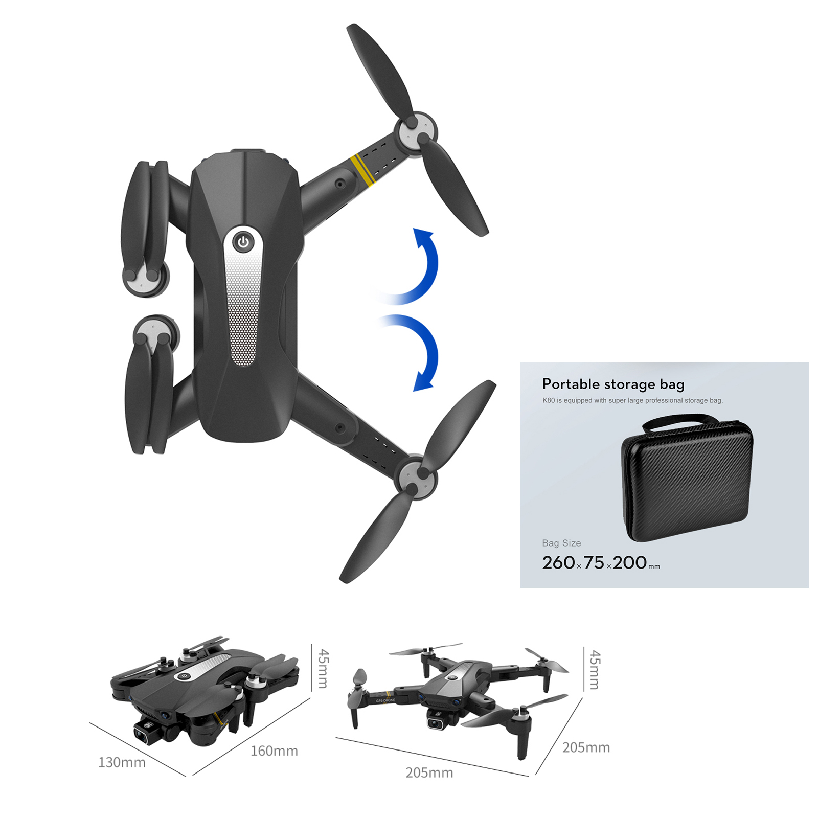 K80Pro Drone 8K HD Dual Camera Quadcopter Drone Aerial Photography Brushless