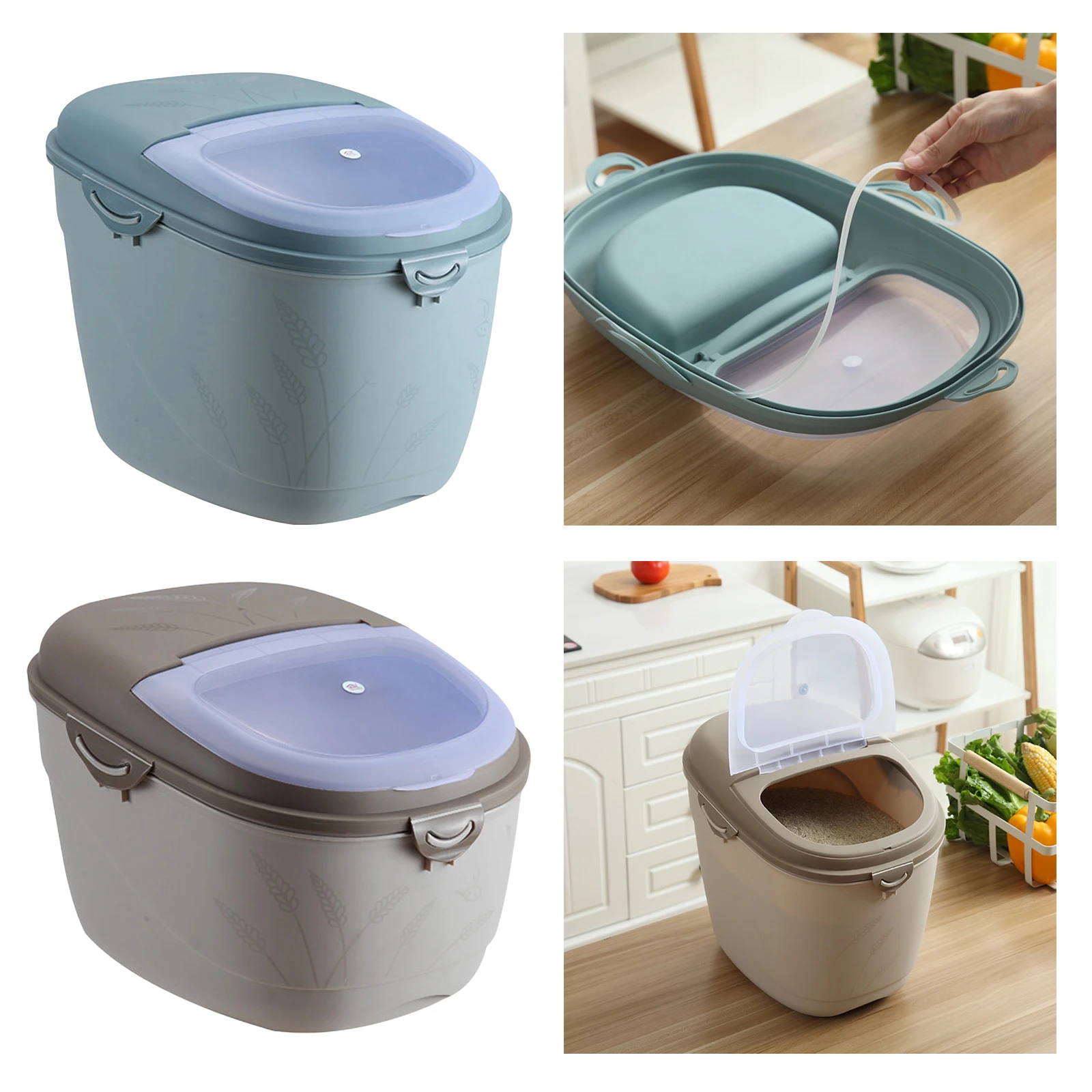20KG Rice Storage Container Kitchen Dry Food Insect-proof Moisture-proof