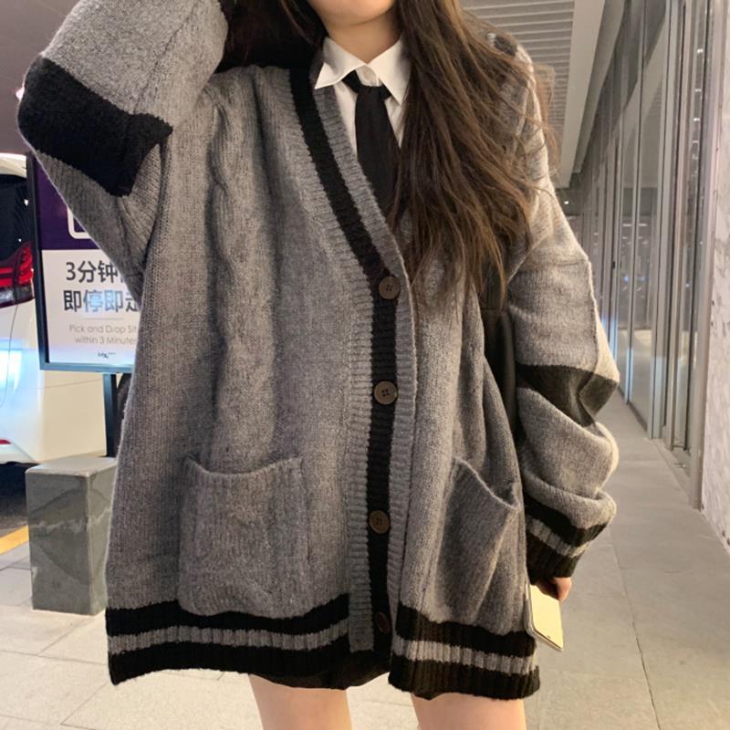 feminino estilo coreano harajuku oversize jumper preppy moda feminina topos inverno