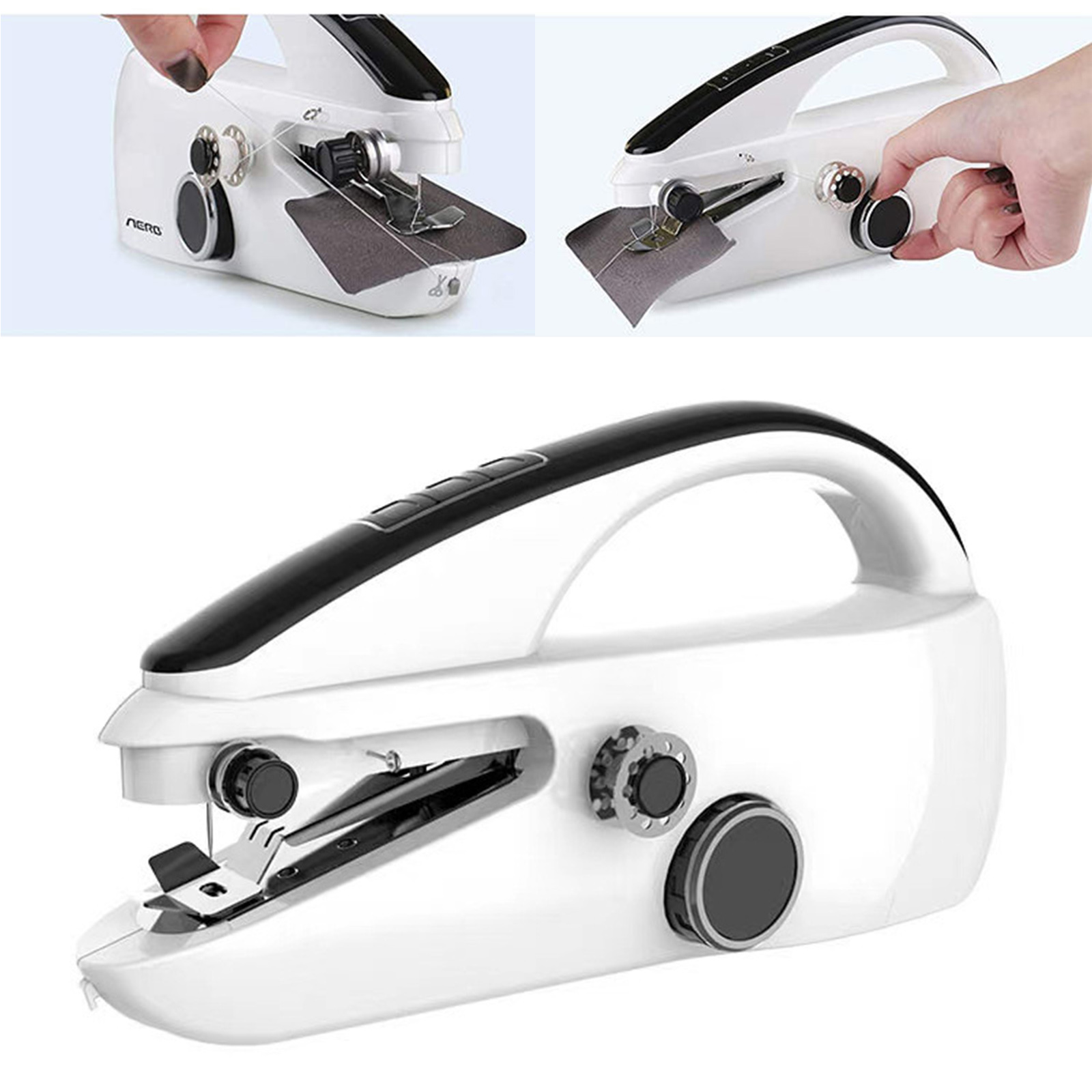 Handheld Mini Electric Sewing Machine Single Speed Adjustment With Light Household Portable Needlework Handheld Sewing Machine