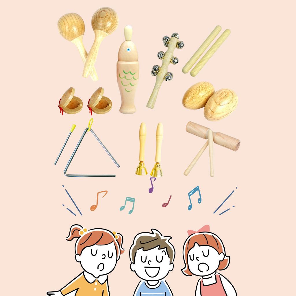 Percussion Instruments Toy with Storage Bag Musical Instrument Set for Cultivate Sense of Teamwork Girls Building Confident