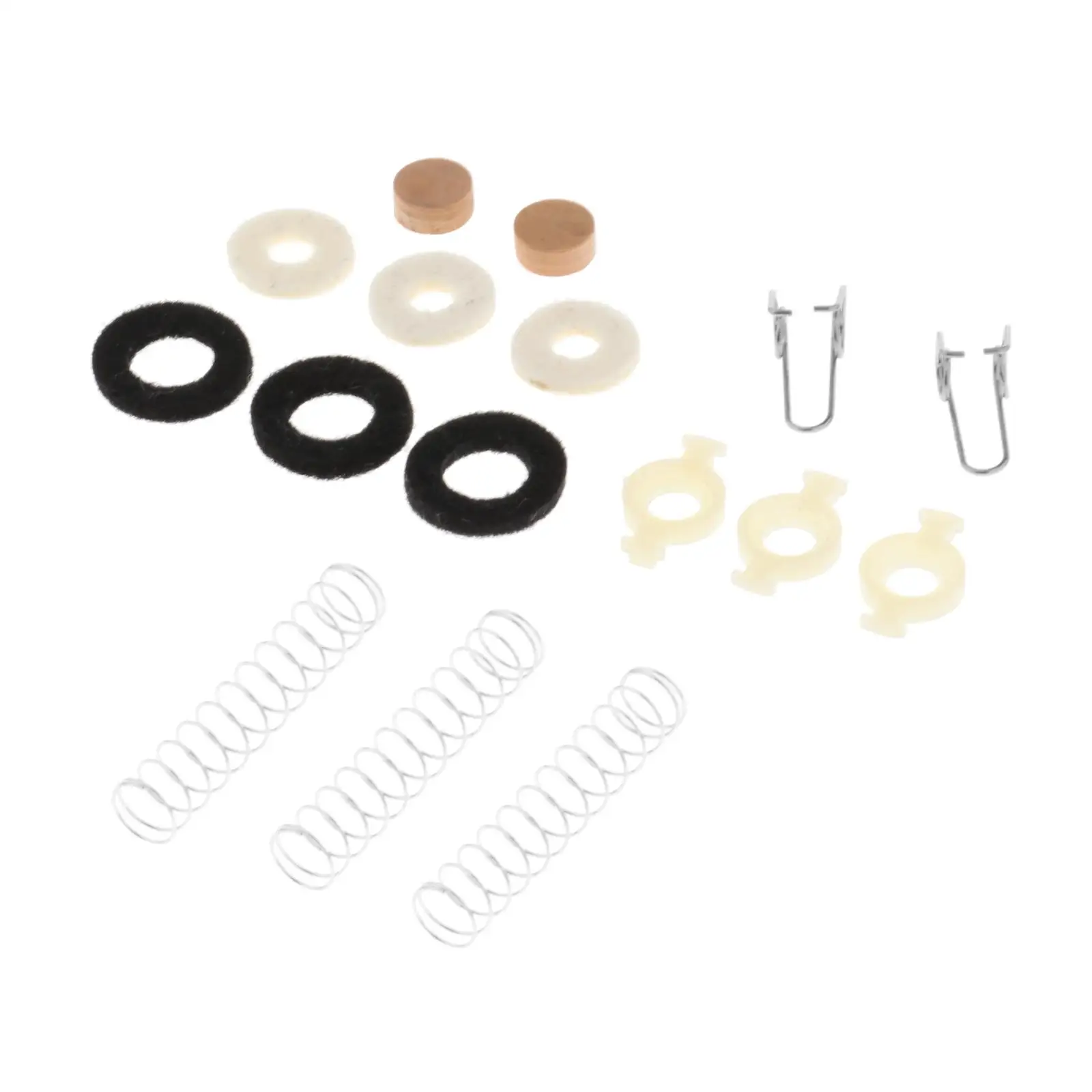 16pcs Trumpet Valve Repair Kit w/ Spring Rest Felt Pad for Trumpet Cornet Musical Instrument Maintenance Parts