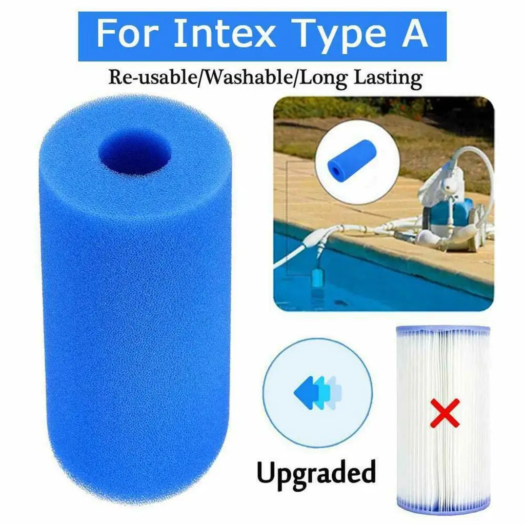 Reusable Swimming Pool Filter Foam Cartridge Filters Pump Sponge Cartridge Cleaning Supplies for Above Ground Pools Replacement