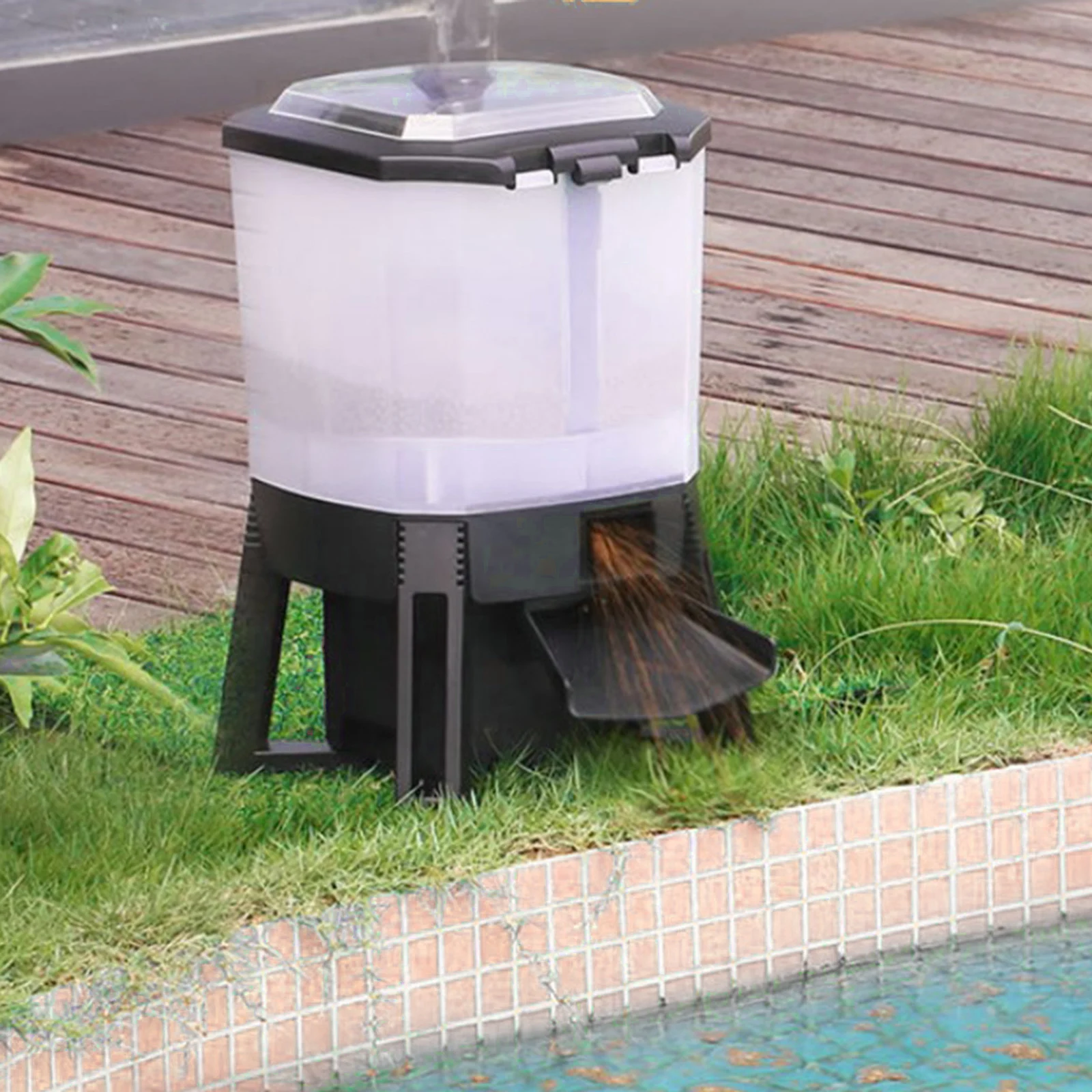 Adjustable Solar Automatic Aquarium Feeder Timer Fish Pond Digital Food Dispenser