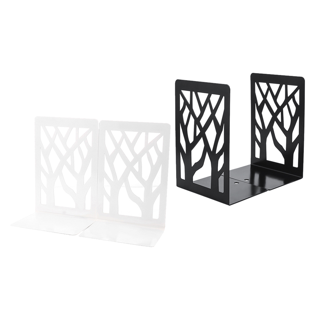 2Pieces Bookends, Book Ends for Shelves, Metal Bookend Book Divider/Holder, Decorative Bookends for Office, School, Home Decor