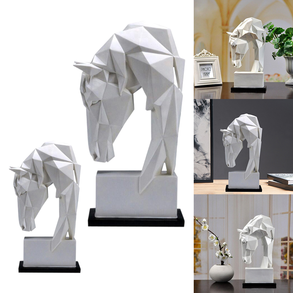 Modern Art Horse Head Sculpture Ornament Figurine Statue Bedroom Decor