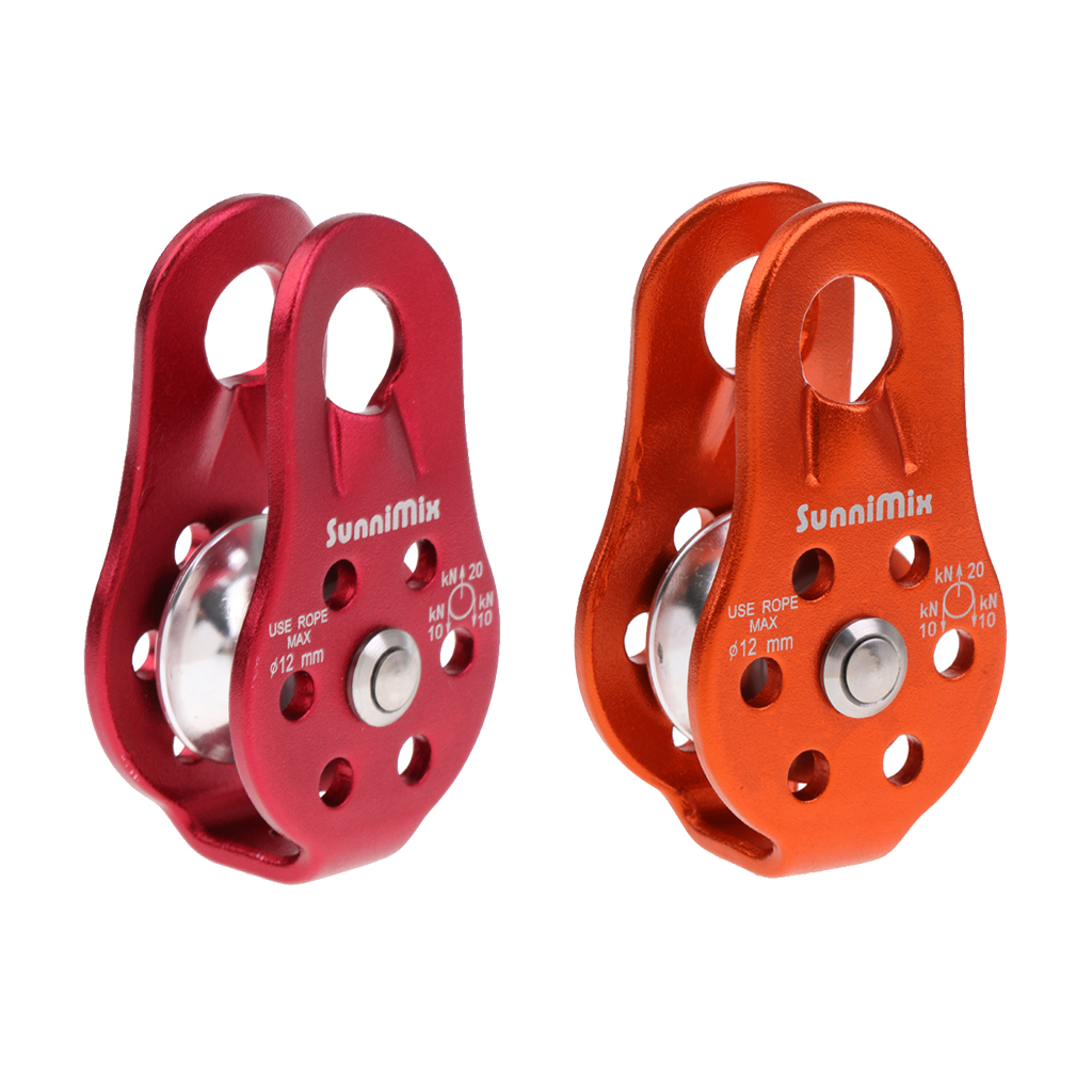 General Purpose Fixed Side Single Climbing Pulley for 8-12mm Rope Climbing for Mountaineering Exploring Rappelling Accessories