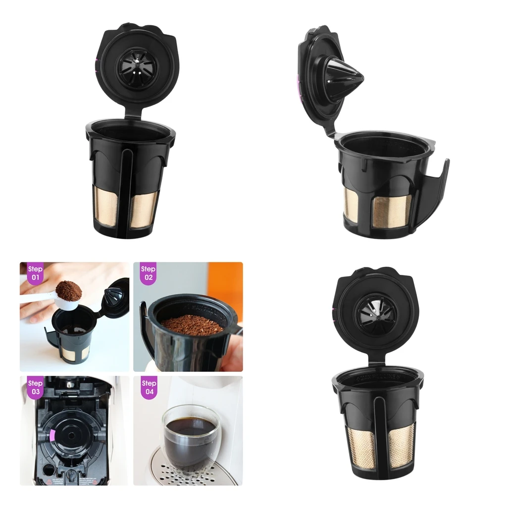 Refillable Reusable Coffee Capsules Filters Cup Compatible for Keurig 2.0K