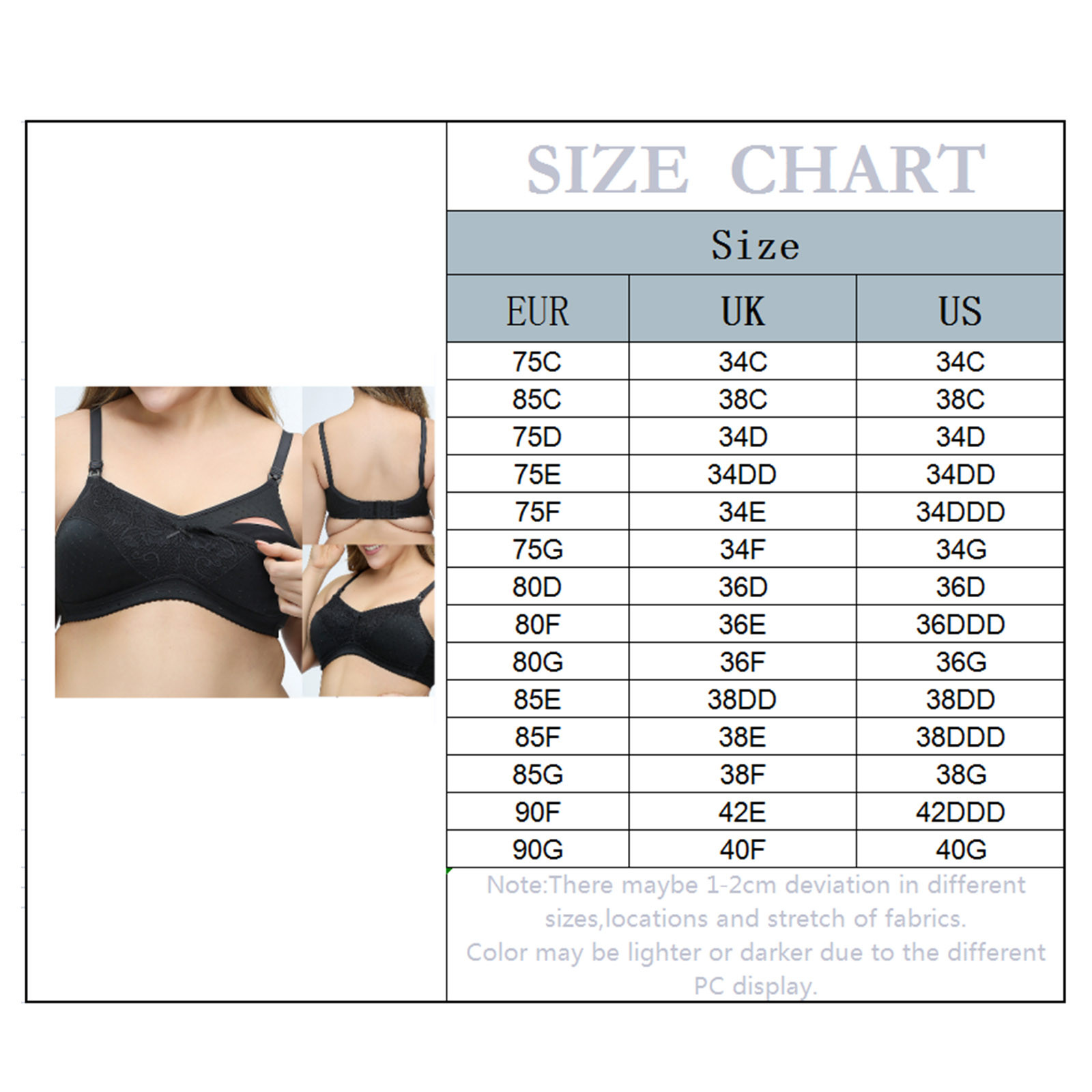 34dd Size Chart