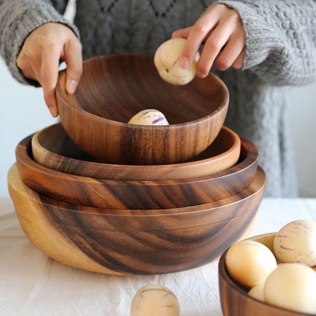 Ciotola per frutta e verdura in legno ciotola per impastare decorazione per  lavabo pratica cucina per uso domestico vassoio per Picnic piatto per pane  per alimenti