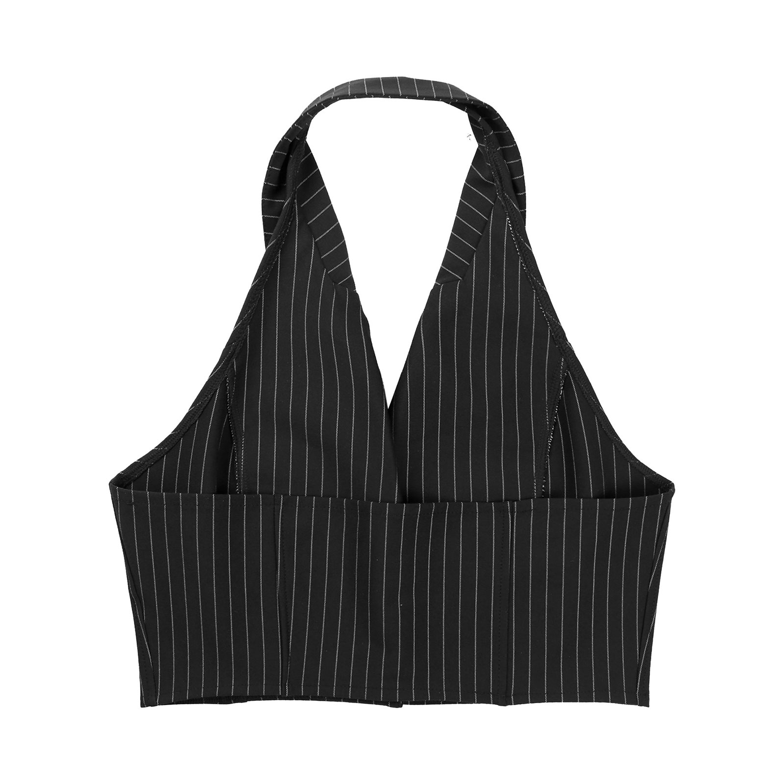 coletes femininos clássico listrado ternos colete moda senhora colete halter pescoço sem mangas botão para baixo colete ol estilo formal