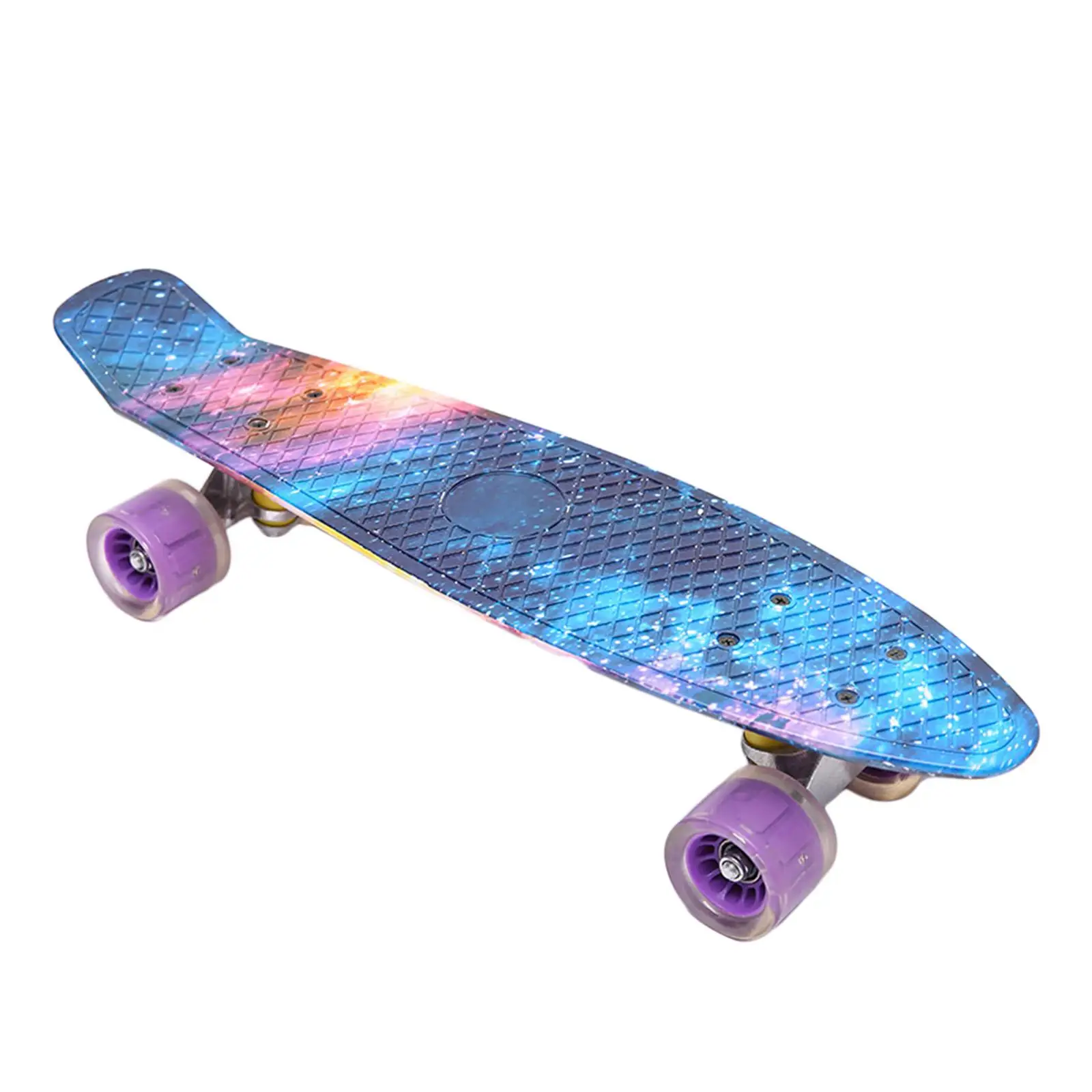 Clear Blue Rekon 22.5" Complete LED Light Up Mini Cruiser Skateboard 