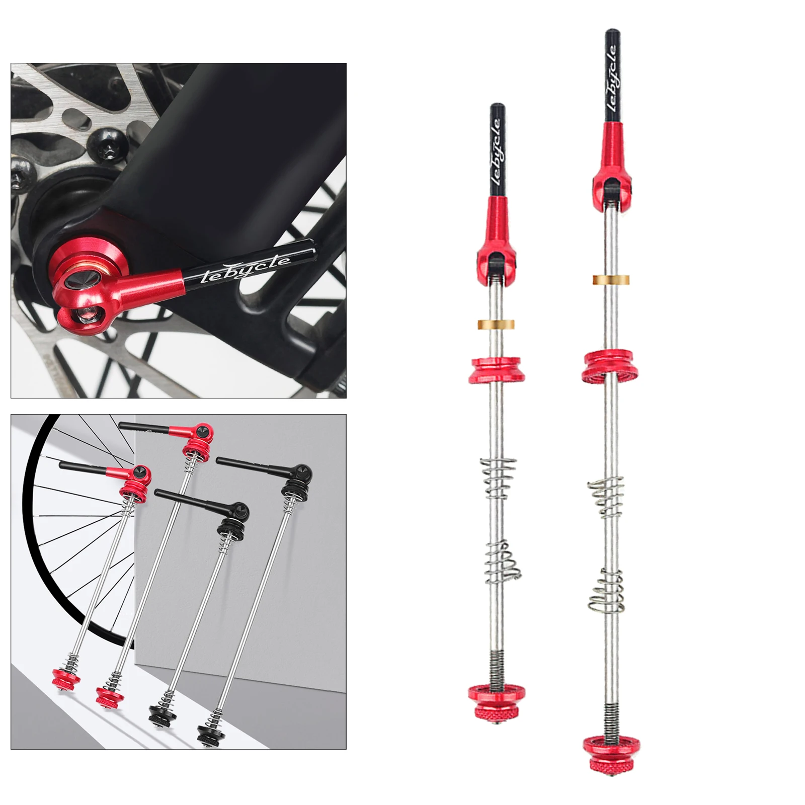 2x Ultralight Titanium Bicycle Skewers Quick Release Front 140mm Rear 180mm Accessory Axle Skewer Hub Alloy for MTB Bike Repair