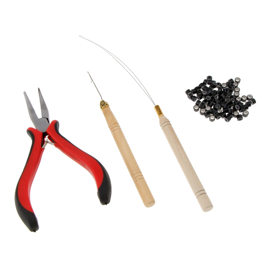 Cutting Pliers & Hook  Tools For Hair Extensions Micro Rings Loop Bead