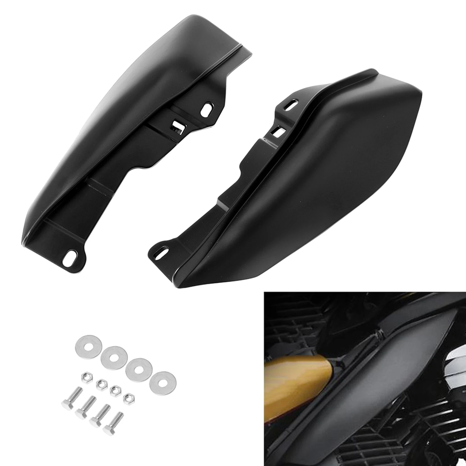 Black Left right Mid Frame Air Deflector Heat Shield For Harley Electra Glide Road 09-16 2009