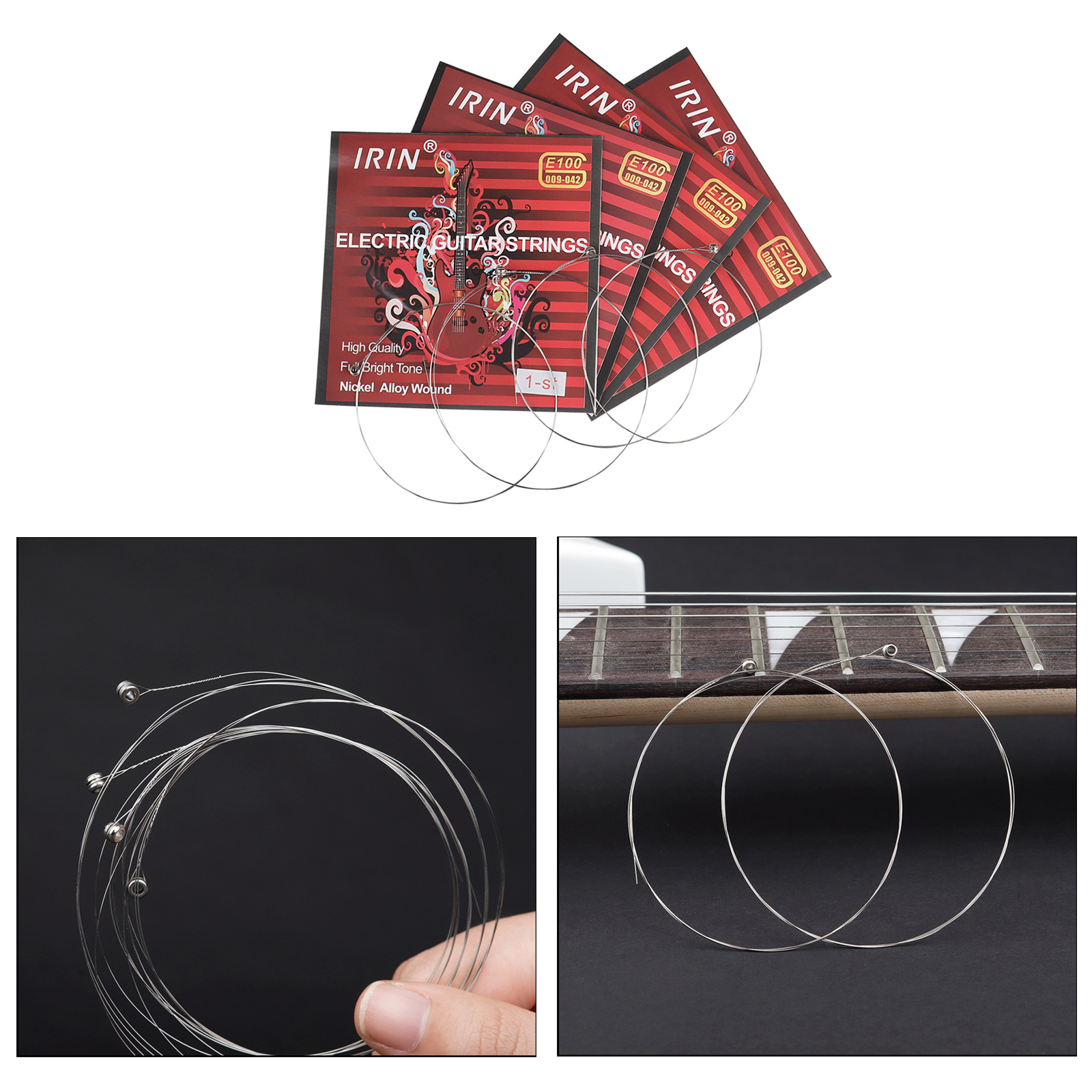 100 Pieces Electric Guitar Professional Nickel Alloy Wound Nickel-plated String E-1 DIY Luthier Repair Replacement Parts