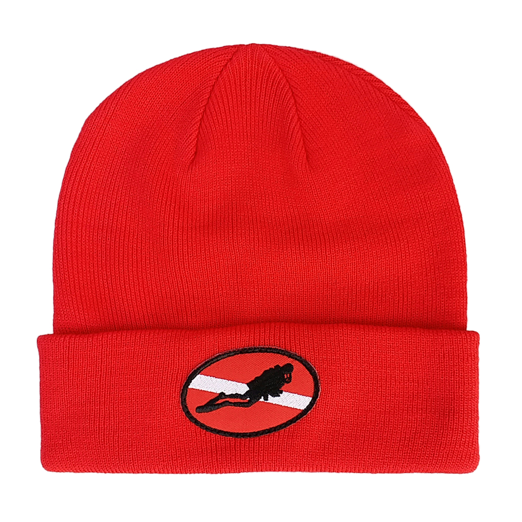  Unisex   Adult   Men   Women   Dive   Flag  /  Diver   Down   Scuba   Diving   Knit   Beanie   Hat 