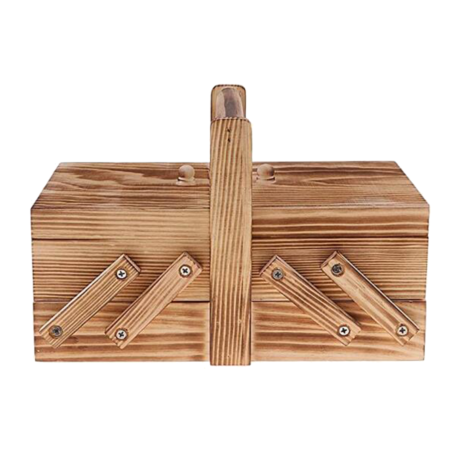 Foldable Wood Sewing Kit Box Thread Stitching Kit Home Sew Basket Household