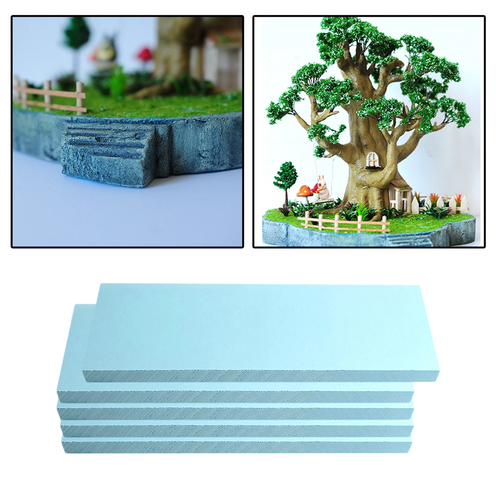 5x High Density Blue Foam Slab DIY Crafts Model Diorama Base Building Kit