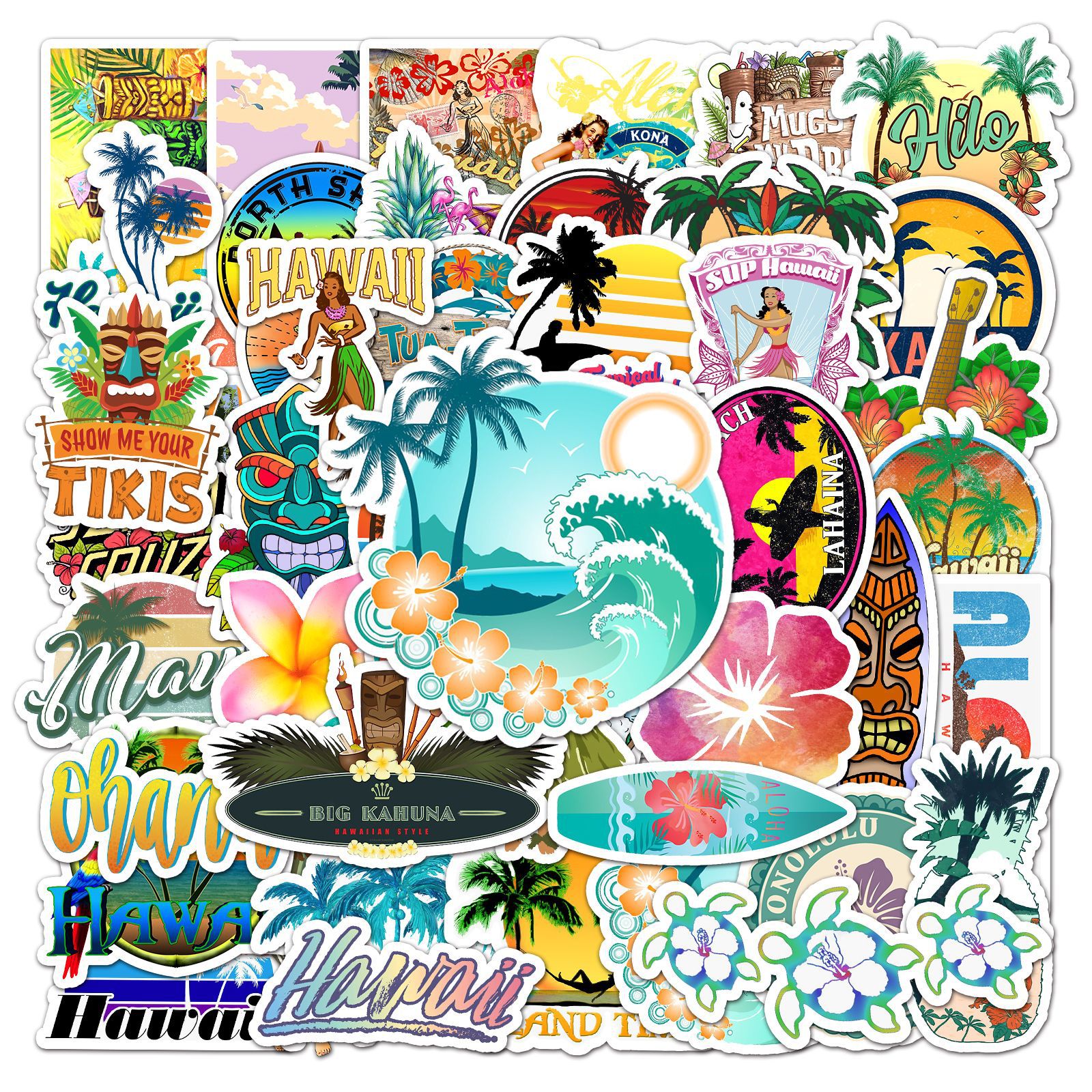Beach Vibes in a Sticker Pack: 50 Waterproof Surf Themed Beauties