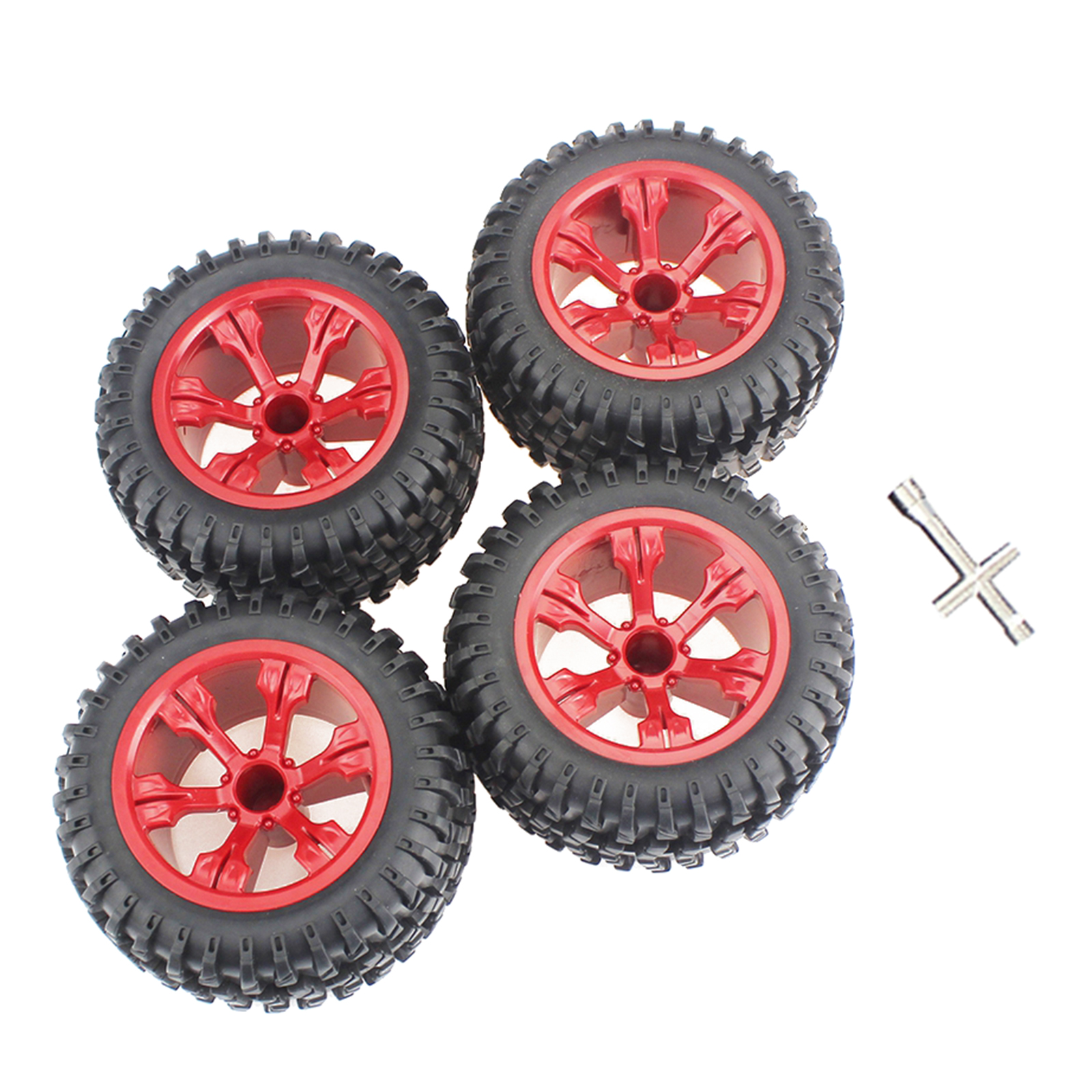 4 Pcs. 110 Mm Diameter Plastic Tires for Wltoys 12428, 144001, 124018,